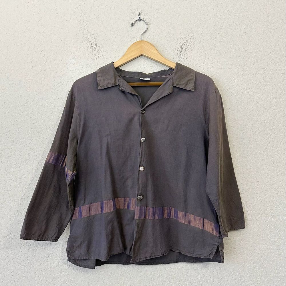CP SHADES Long Sleeve Boxy Button-Down Shirt in Taupe